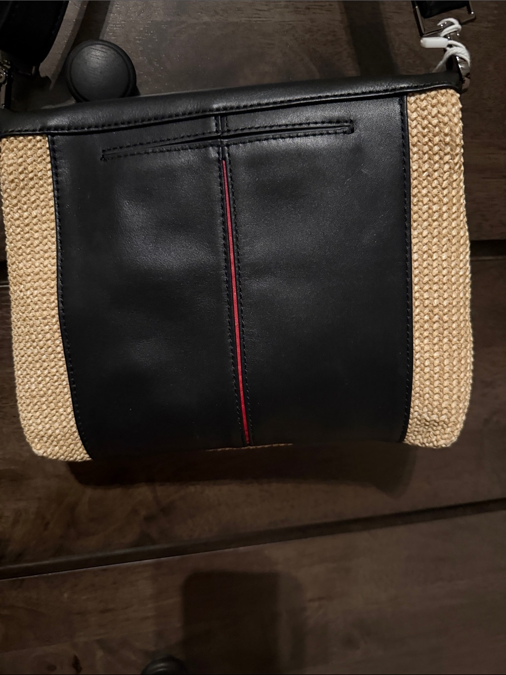 Hammitt Black Leather and Natural Woven Crossbody NWT - Picture 3 of 8